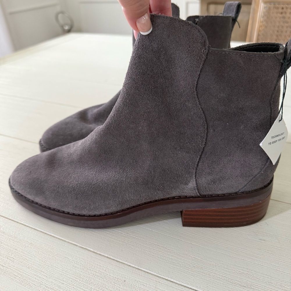 Cole Haan River Waterproof Suede Booties in Gray with‎ Wood Heel 8.5 NWOB - Picture 3 of 11